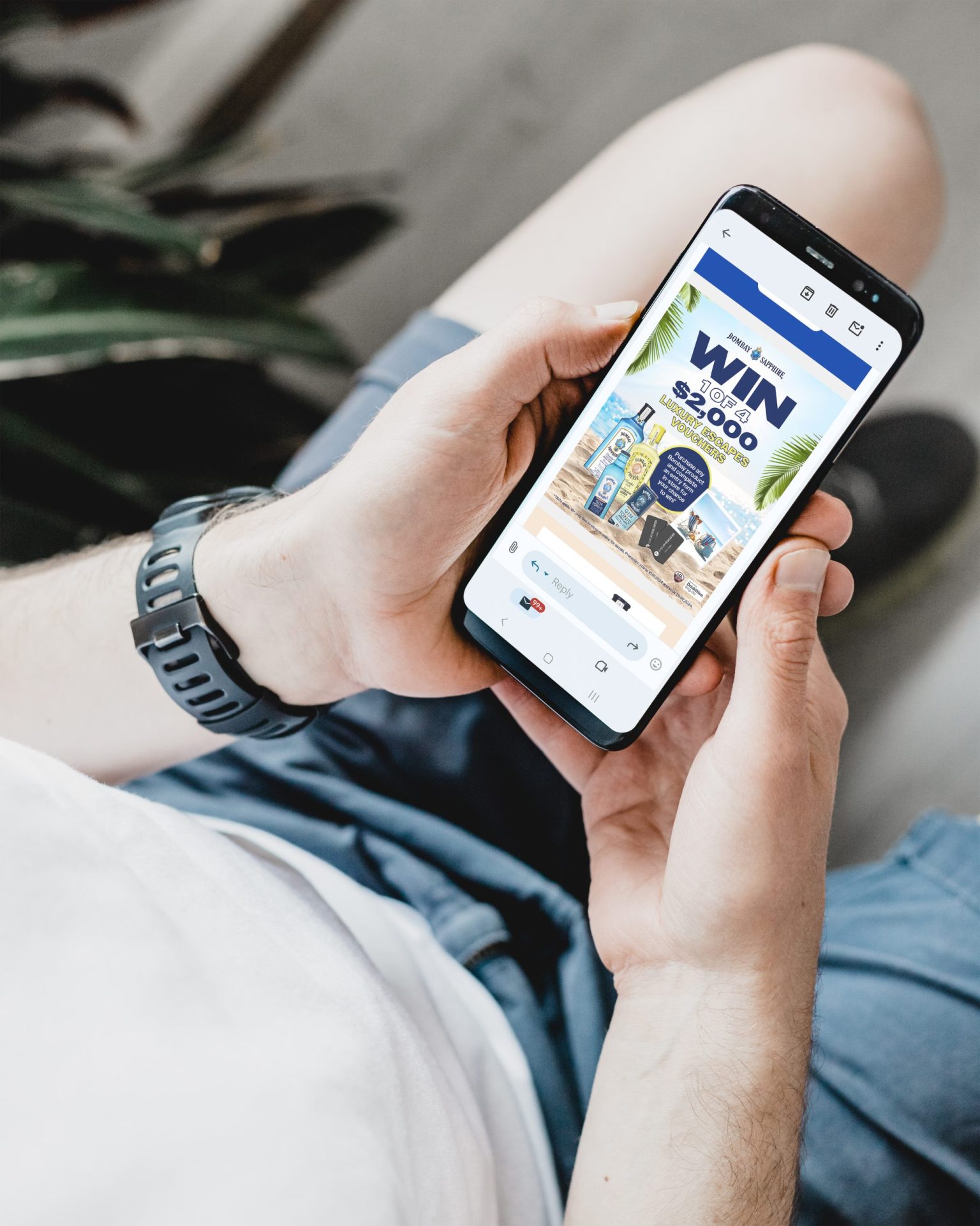 android phone in hand mockup