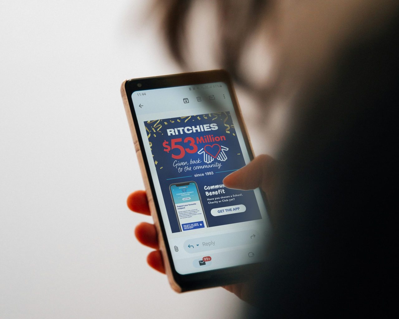 hand holding smartphone mockup